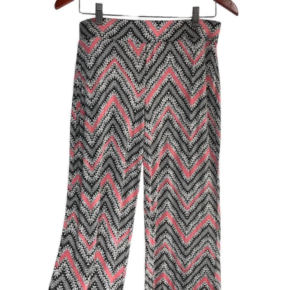 Mossimo Supply Co Palazzo Pants Medium Pink Black Chevron - Picture 2 of 9